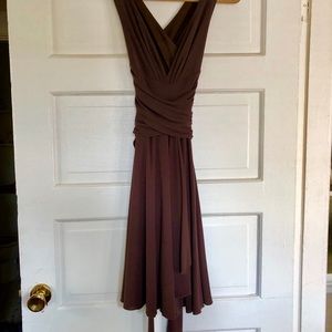 To The Max Brown Crossover Dress